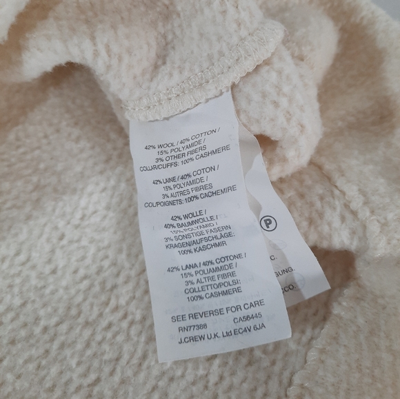 J Crew Collection Cashmere Trim Relaxed Fleece Turtleneck - Picture 5 of 6